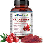 FineLand Cranberry Extract 60:1 — High Potency Cranberry Pills for UTI Support — 100 Vegan Capsules, 100-Day Supply, Non-GMO, Made in USA