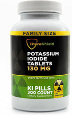 Potassium Iodide Tablets 130 mg | 300ct Iodine Tablets for Radiation Exposure - Potassium Iodine Pills - YODO Naciente - KI Pills - Made in USA - ThyroShield