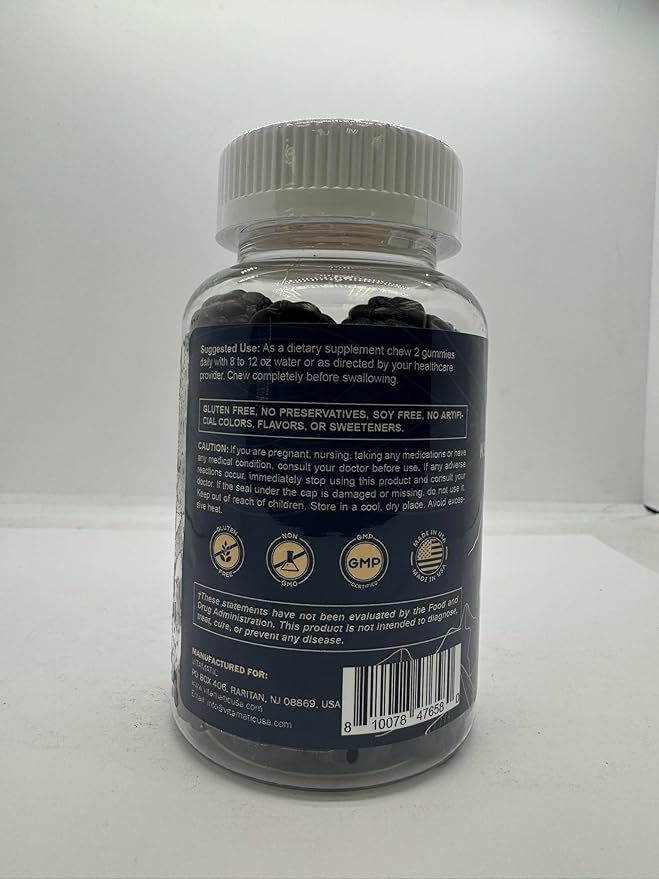 Vitamatic Shilajit with KSM-66® Ashwagandha & Ginseng Extract Gummies – Natural Raspberry Flavor – 60 Vegan Gummies - Made in USA