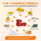 2 Packs Lutein and Zeaxanthin Gummies Supplements Support Eye Health, 9 in 1 with 8mg Lutein & 1.6mg Zeaxanthin, Eye Support | Non-GMO, Vegan | Sweet Orange Flavor | 120 Gummies