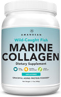 AMANDEAN Marine Collagen Peptides Powder. Double Hydrolyzed for Increased Absorption. Wild-Caught Fish Collagen Supplement. Type 1 & 3 Collagen Protein. 18 Amino Acids for Skin, Hair, Nails.