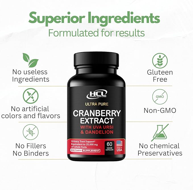 D-Mannose with Cranberry Extract & Super Strength Whole Fruit Concentrate – Dual Action Urinary Tract & Kidney Support – Natural UTI Cleanse
