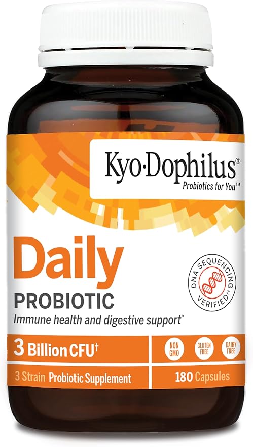 Kyo-Dophilus Daily Probiotic - Immune & Digestive Health Support* - Clinically Studied Friendly Trio Strains - Adult Probiotic Capsules - 180 Capsules (90 Servings)