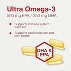 PROTOCOL FOR LIFE BALANCE Ultra Omega-3-500mg EPA & 250mg DHA - Fish Oil for Brain Support, Heart & Nervous System Health* - EPA DHA Omega Supplement - Non-GMO & Halal - 180 Softgels