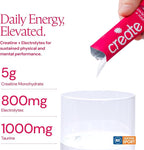 Create Creatine + Electrolytes Mix - Creatine Monohydrate Stick Packs, Supports Energy and Hydration, NSF Certified for Sport, 30 Count, Watermelon