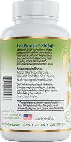 LEAFSOURCE Shilajit with Humic & Fulvic Acid (120 Capsules) with Trace Minerals, Electrolytes, Vitamins, Supports Energy, Gut & Joint Health, Absorb Nutrients