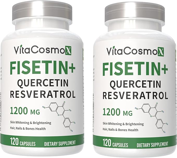 Fisetin Quercetin Resveratrol Supplement, 1,200 mg, 120 Veggie Capsules 100% Vegetarian, Non-GMO & Gluten Free (2)
