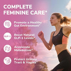 Women's Probiotic Plus, Akkermansia, 140 Billion CFU, 19 Strains with AKK, Vitamin B6, B9, B12, Biotin, Cranberry, D-Mannose, Gut, Vagina Health, 60 Vegetarian Caps