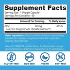 Doctor's Best High Absorption Zinc Bisglycinate 50mg High Potency Supporting Enhancing Immune System Antioxidant VC, 90 Count