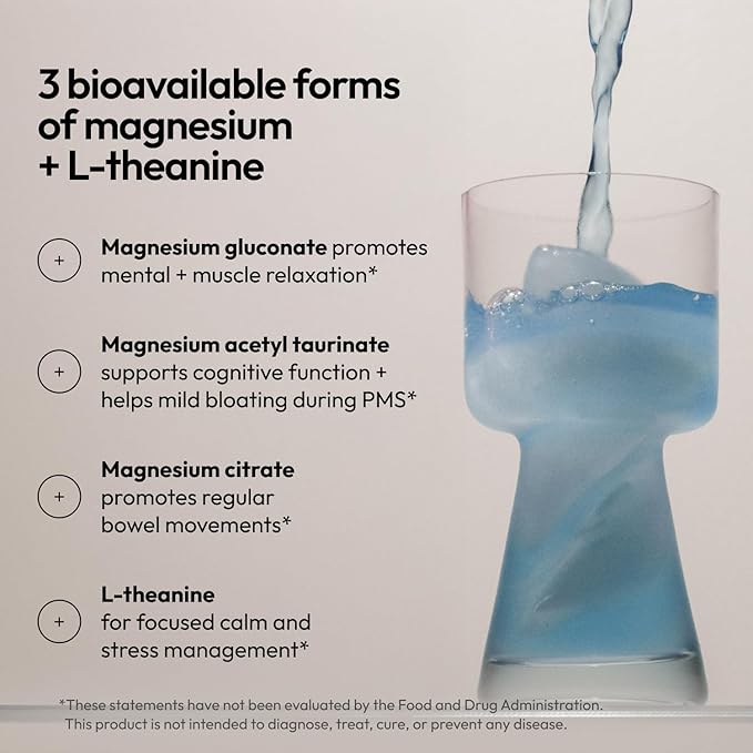 Moon Juice Magnesi-Om Magnesium Powder Supplement - Chelated Magnesium Complex + L-Theanine Blend for Rest, Relaxation & Regularity - Vegan, Non-GMO & No Sugar, Blue Lemon, 4.2 oz, 30 Servings