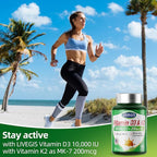 Vitamin D3 K2 Softgels, D3 10000 IU with K2 (MK-7) 200 mcg with Coconut Oil Softgels, Easy to Swallow 2 in 1 Vitamins D & K, Supports Calcium Absorption, Immune and Heart Health - 90 Counts