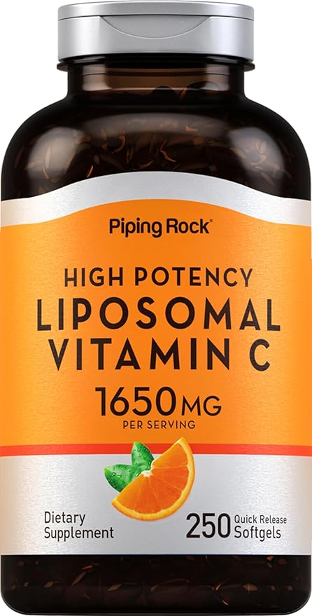 Piping Rock Liposomal Vitamin C | 1650mg | 250 Softgel Capsules | High Potency | Non-GMO, Gluten Free Supplement