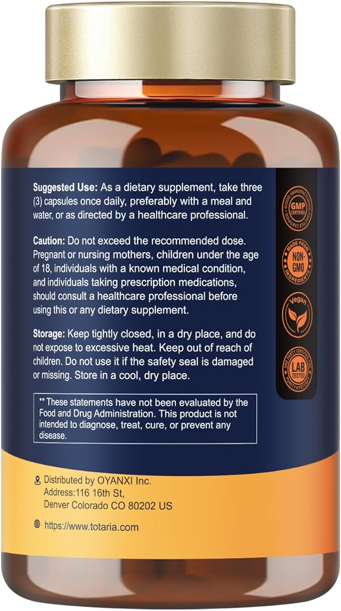Totaria (2 Packs) R Alpha Lipoic Acid 600mg - Stabilized ALA Supplement for Neuropathy Support Capsules, Nerve Health, Nervous System and Antioxidant, Non-GMO, Gluten Free, Vegan Safe 120 Counts