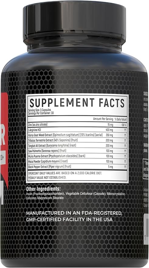 Premium Male Enhancement | Rapid Acting Blood Flow Support | Bigger, Rock Hard, Longer | 9 in 1 Intimacy Complex to Restore Confidence, California Manufactured, 3rd Party Tested – 90 Caps