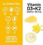 NatureWise Vitamin D3 5000IU + K2 (MK7) 100mcg with Organic Extra Virgin Coconut Oil - Supports Calcium Absorption, Bone & Immune Health - Non-GMO, Soy & Gluten-Free - 90 Softgels[90-Day Supply]