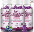 3 Packs 3000MG Glucosamine Chondroitin Gummies, Extra Strength Joint Support Supplement with MSM & Elderberry, Flexibility, Antioxidant Immune Support Gummy for Adults, Men & Women 180Cts