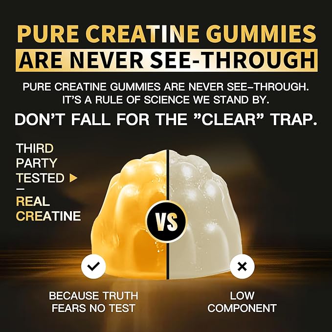 Nutravita Creatine Monohydrate Gummies for Men & Women-5g of Creatine Monohydrate per Serving - Sugar Free,Vegan, Orange Flavor, 120 Count
