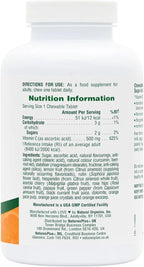NaturesPlus Orange Juice Chewable Vitamin C - 500 mg, 90 Tablets - High Potency Immune & Vascular Health Support Supplement, Antioxidant - Gentle On Stomach - Vegetarian, Gluten-Free - 90 Servings