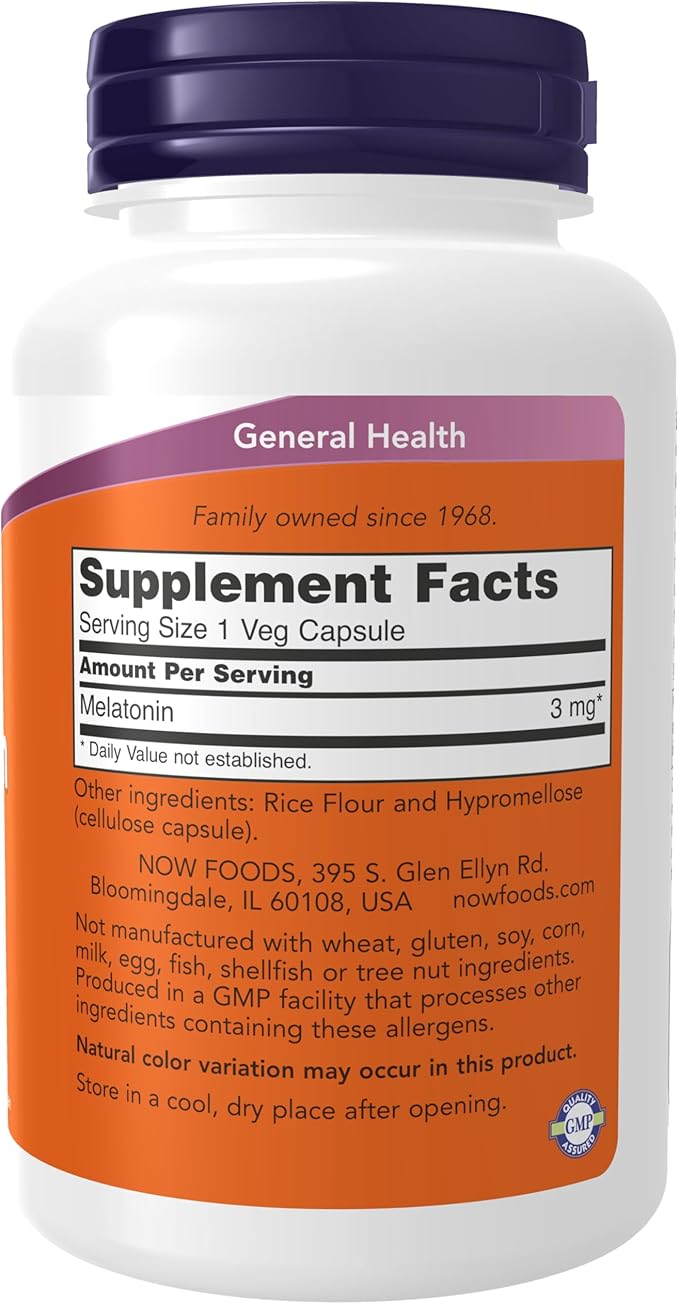 Now Foods Melatonin 3mg 180 Caps