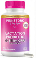 Pink Stork Lactation Probiotic - 30 Billion CFUs Multi Strain Postnatal Probiotics for Breastfeeding Women - Support Breast Milk & Gut Health, Postpartum Essentials, 30 Capsules