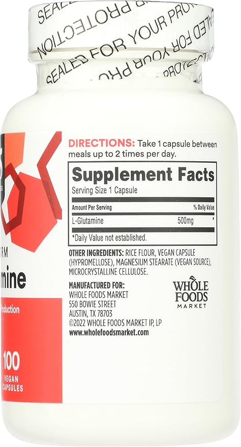 365 by Whole Foods Market, L-Glutamine 500mg, 100 ct