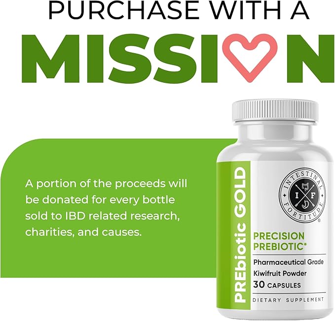 Intestinal Fortitude PREbiotic Gold: Kiwifruit Fiber, Butyrate & Prebiotic Restore Supplement to Support the Gut, Immune & Digestive Support, Anti-Bloating & Leaky Gut Repair, Dairy-Free Capsules