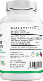 UNIQUE E A.C. Grace Company Mixed Tocopherols 120 Soft Gels, Supports Healthy Brain Function, General Health, and Aging Support, All-Natural Vitamin E and Kosher