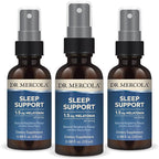 Dr. Mercola Sleep Support with Melatonin Spray - Supports Restful Sleep - Non-GMO, Gluten-Free & Soy-Free - Natural Raspberry Flavor - 0.98 fl oz (3 Pack)