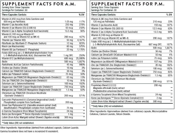 THORNE - Day & Night Wellness Bundle - Multi-Vitamin Elite + Advanced DHA - 30 Servings