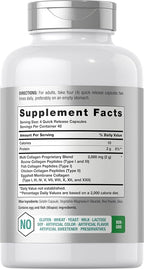 Horbäach Multi Collagen Protein 2000 mg | 180 Capsules | Hydrolyzed Collagen Type I, II, III, V, X | Keto & Paleo Friendly, Non-GMO, Gluten Free Supplement