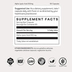 Nuray Alpha Lipoic Acid 300mg - Antioxidant Supplement for Healthy Aging, Supports Energy Production, Proper Nerve Function, Metabolism - 60 Vegetarian Capsules, Gluten-Free Dietary Supplement