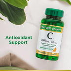 Nature's Bounty Vitamin C + Rose HIPS,Immune Support,1000mg Vitamin C,Coated Caplets,1 Serving per Day,Vegetarian Caplets,100 Ct,(Pack of 2)