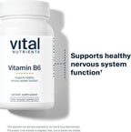 Vital Nutrients Vitamin B6 - Vegan Pyridoxine HCl B6 Vitamins for Nervous System, Muscle, Bone Health* - High-Potency Vitamin B6 for Menstrual Discomfort * - Gluten, Dairy, Soy Free -100 Capsules