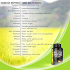 Digestive Enzymes for Men and Women - Enzymes Best for Gut Health & Digestive Health - Ultra Digestive Enzymes May Ease Constipation, Bloating & Gas - Mealtime Discomfort- All Diets - 60 CT