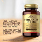 Solgar L-Theanine 150 mg - 60 Vegetable Capsules - Promotes Relaxation - Non-GMO, Vegan, Kosher & Gluten Free - 60 Servings