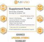 Liposomal Vitamin C 2000mg | Superior Delivery System | 300 Capsules Immune Support & Collagen Booster | High Absorption Ascorbic Acid, High Dose Vitamin c, Zero Soy, 100% Non–GMO