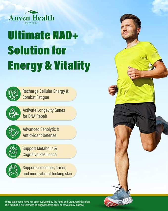 Liposomal NAD+ Resveratrol Supplement - NMN Alternative with Trans-Resveratrol, Quercetin & Fisetin - NAD Plus Booting for Women and Men, Cellular Energy & Healthy Aging, Non-GMO | 120 Capsules