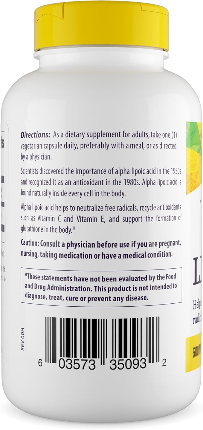 Healthy Origins Alpha Lipoic Acid, 600 mg - Alpha Lipoic Acid Supplement - Antioxidant Support - Gluten-Free Supplement - 150 Veggie Capsules