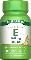 Nature's Truth Vitamin E 400 IU Softgels | 268mg | 100 Count | Non-GMO & Gluten Free Supplement