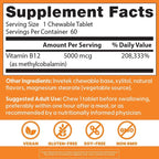 Doctors Best Chewable Fully Active Methyl B12, Methylcobalamin, Energy, Memory, & Mood Support, Non-GMO, Gluten Free, Soy Free, Vegan 60 Tablets