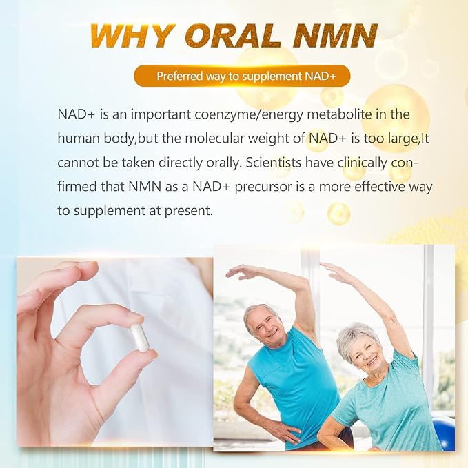KFG NMN 18000 - NMN Nicotinamide Mononucleotide Supplement with Resveratrol, Stabilized Form & 99% High Purity to Boost NAD+ Levels for DNA Repair Supplement,for Healthy Aging,60 Capsules