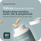 TriEnza Digestive Enzymes for Women and Men– Digestive Enzyme Supplements for Proteins, Carbs, Fats & Polyphenols Digestion – Help Break Down Wheat, Dairy, Soy & Meats - Health Supplement,90 Capsules