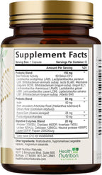 Probiotics 50 Billion CFU per Serving - 10 Strains + Prebiotics - Digestive Health, Gut & Immune Support - Occasional Constipation, Gas & Bloating Support for Women & Men, Bottled USA - 60 Capsules