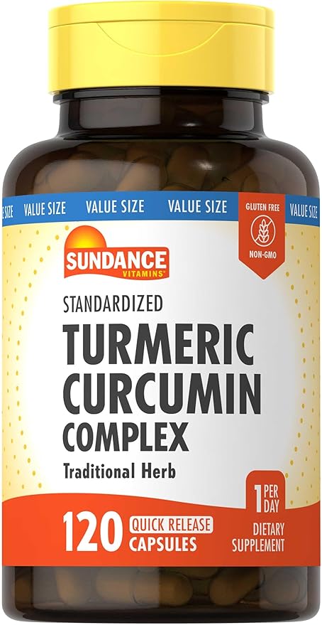 Sundance Turmeric Curcumin Complex | 120 Capsules | with Black Pepper Extract | Traditional Herb | Non-GMO and Gluten Free Supplement