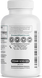 Bronson Magnesium Glycinate 200 MG per Serving Chelated for High Absorption, Gentle On Stomach, Non-GMO, 120 Vegetarian Capsules