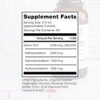 Pure TheraPro BioActive Vegan Methylated Vitamin B12 Sublingual Liquid Methylcobalamin, Hydroxocobalamin & Adenosylcobalamin 1,000 mcg per Drop (5 Drops = 5,000mcg / 2 Month Supply) 10 ml