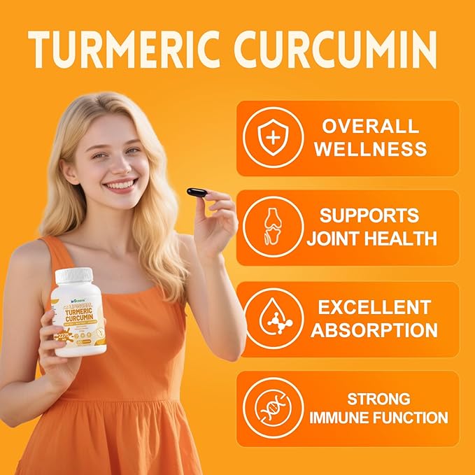 inGreens Turmeric Supplement 2275mg, 95% Curcumin, Liposomal Curcumin for Best Absorption, Curcumin Supplement for Joint Support, Bottled in USA - 180 Softgels