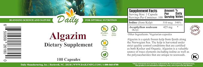Daily Manufacturing Algazim™ (Iodine & Ascophyllum Nodosum from Norwegian Kelp)