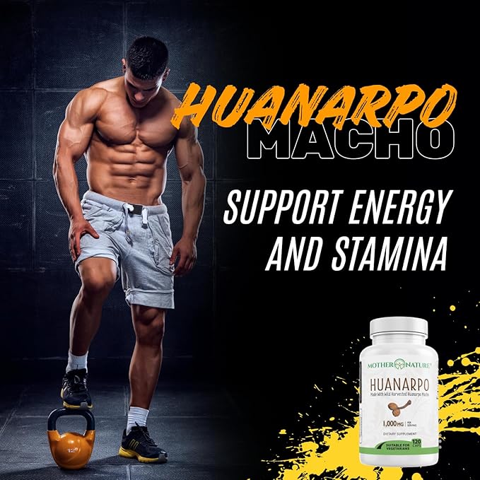 Huanarpo Macho Capsules 1000mg – 120 Vegan Capsules – Natural Energy, Stamina & Vitality Supplement – Supports Male Performance, Circulation & Hormone Wellness – Non-GMO, Gluten-Free, Vegan