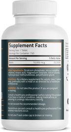 Bronson Biotin 10,000mcg, Supports Healthy Hair, Skin and Nails, Vegetarian, Non-GMO, 150 Tablets